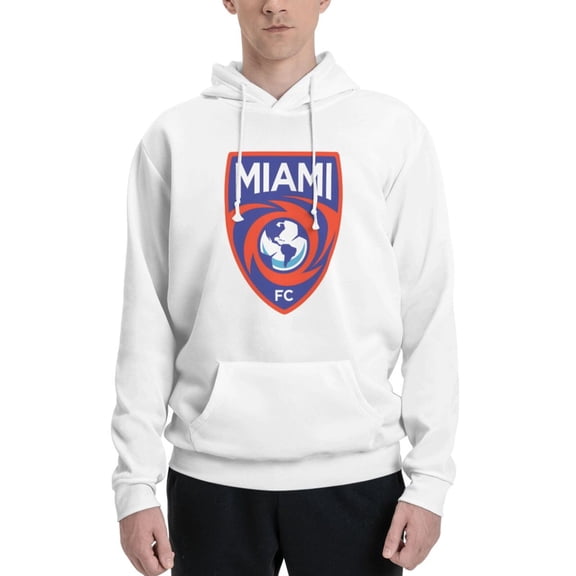 Miami Fc Men Fleece Hoodie Casual Pullover Sweatshirt With Kangaroo Pocket