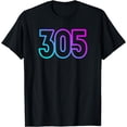 thumbnail image 1 of Miami Florida Area Code 305 Vintage Retro Gift Pride T-Shirt, 1 of 4