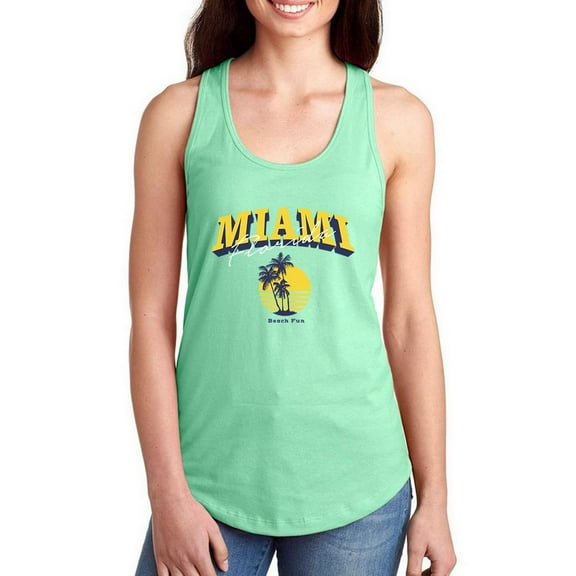 Miami Florida Beach Fun Racerback Tank Women -Image by Shutterstock, Female x-Small