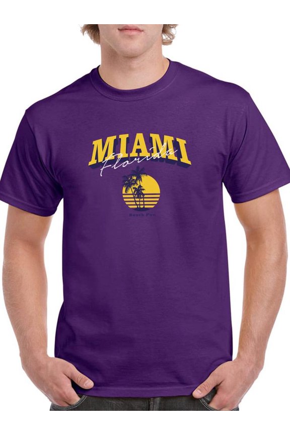 Miami Florida Beach Fun T-Shirt Men -Image by Shutterstock, Male Large