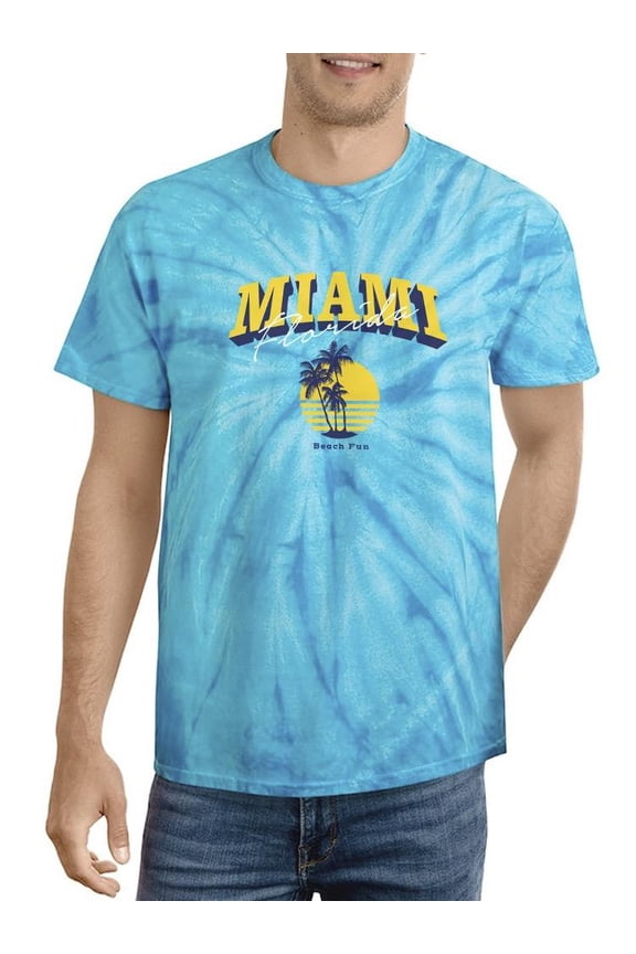 Miami Florida Beach Fun Tie Dye Cyclone Men -Image by Shutterstock, Male Large