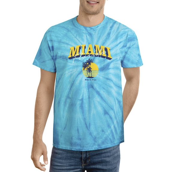 Miami Florida Beach Fun Tie Dye Cyclone Men -Image by Shutterstock, Male XX-Large