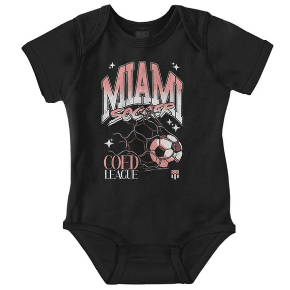 Miami Florida Coed Soccer League Goal Romper Boys or Girls Infant Baby Brisco Brands NB
