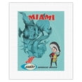 thumbnail image 1 of Miami Florida - Guest Aerovias Mexico - Vintage Airline Travel Poster c.1960s - Fine Art Rolled Canvas Print 11in x 14in, 1 of 4