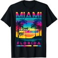 thumbnail image 1 of Miami Florida Illustration Outfit Fashion Graphic Designs T-Shirt, 1 of 3
