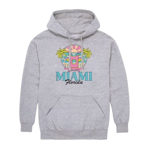 Miami Florida - Men's Pullover Hooded Fleece Sweatshirt