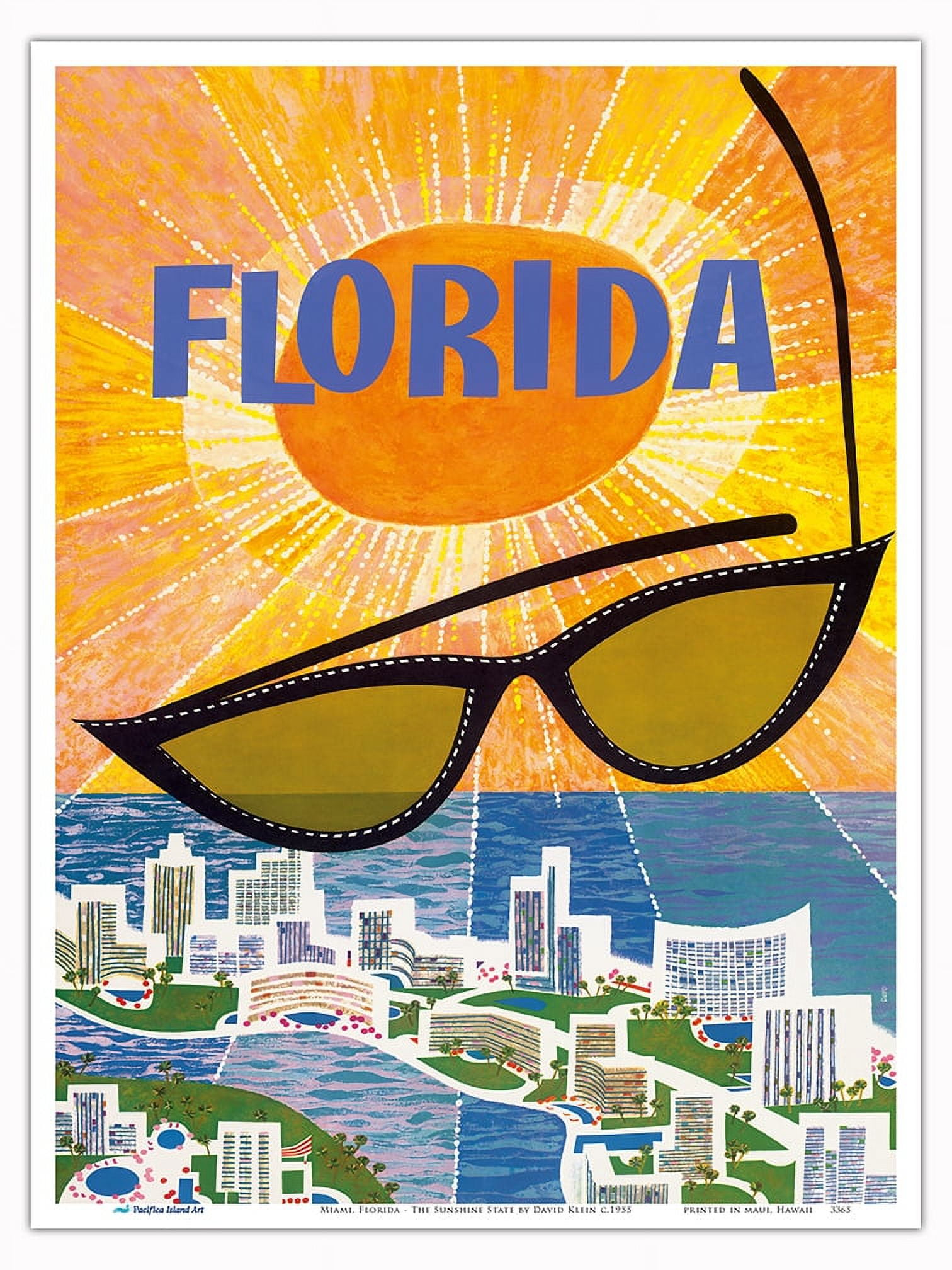 Miami Florida - The Sunshine State - Vintage Travel Poster by