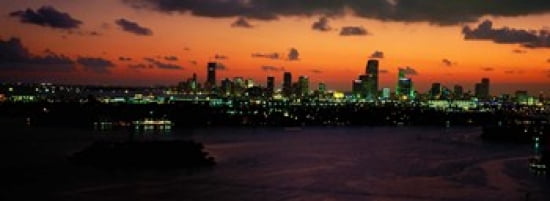 Miami Florida USA Canvas Art - Panoramic Images (36 x 13)