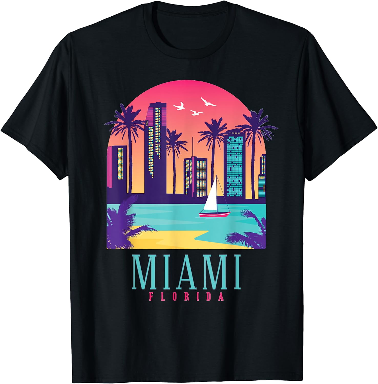 Miami Florida Vintage Retro USA America Souvenir Gift TShirt