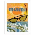 thumbnail image 1 of Miami Florida - Vintage Travel Poster by David Klein c.1960s - Bamboo Fine Art 290gsm Paper (Unframed) 17x22in, 1 of 4