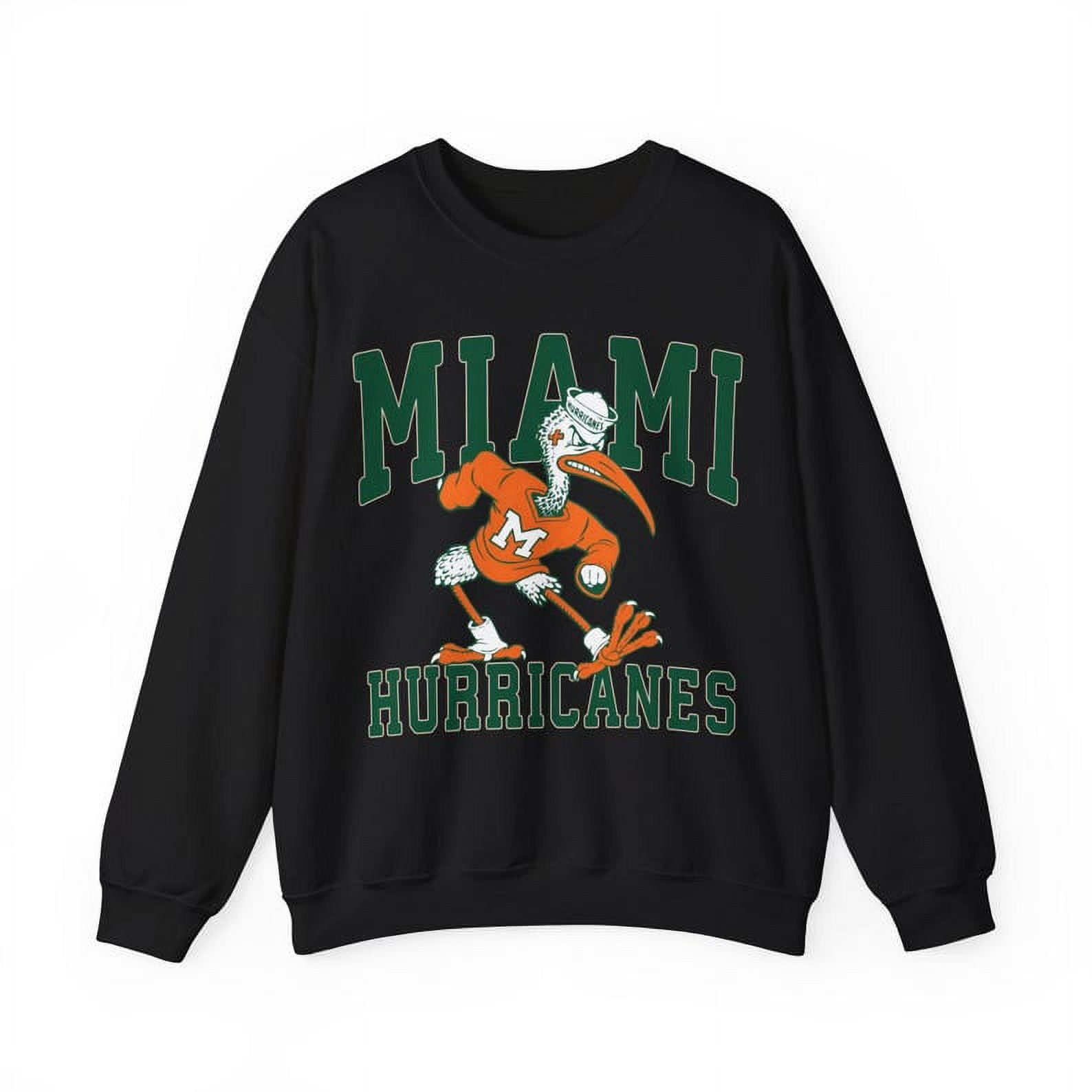 Miami Football 90s University Of Miami Crewneck Sweatshirt NCAA Miami Football Hurricanes Mascot Shirt Hurricanes Tee Walmart