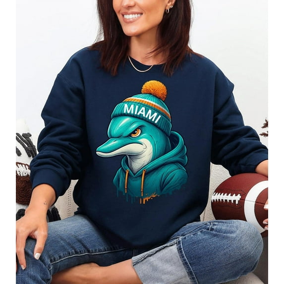 Miami Football Mascot Sweatshirt, Miami Game Day Shirt And Sweatshirt, Miami Football Fan Apparel, Mascot Sports Crewneck Sweatshirt Tshirt All Size S-5XL