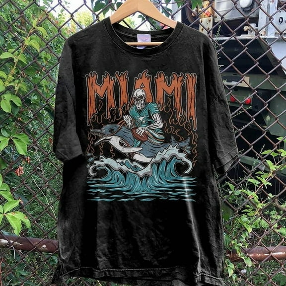 Miami Football Skull Vintage Shirt, Gift For Fan Football Game Day Unisex Shirt