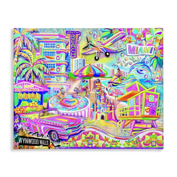 Stupell Industries Miami Fun Collage Canvas Wall Art, design by Jess Stempel