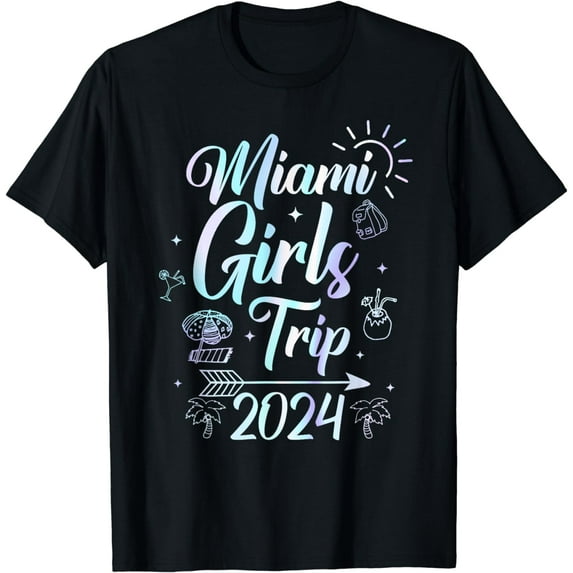 Miami Girls Trip 2024 Bachelorette Vacation Fun Matching T-Shirt