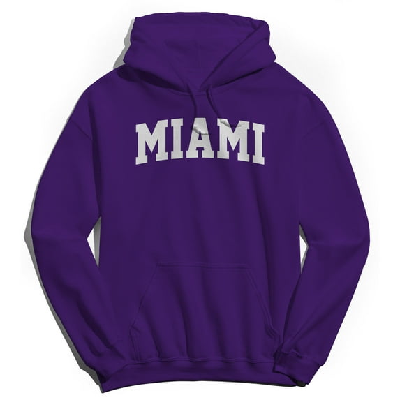 Miami Graphic Purple Men's Cotton Pullover Hoodie
