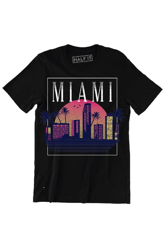 Miami Home State Country Pride Retro Style Skyline Men's T-Shirt