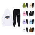 thumbnail image 1 of Miami Hoodie and Sweatpants Set for Women Fall Winter Hooded Sweatshirt and Jogger 2 Piece Set Women's Tracksuit, 1 of 6