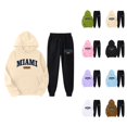 thumbnail image 1 of Miami Hoodie and Sweatpants Set for Women Fall Winter Hooded Sweatshirt and Jogger 2 Piece Set Women's Tracksuit, 1 of 6