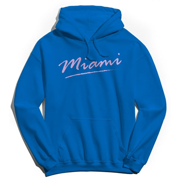 Miami Humor Graphic Royal Men's Crewneck Sweatshirt Hoodie