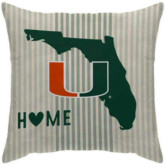 Miami Hurricanes 18'' x 18'' Home State Duck Cloth D-cor Pillow