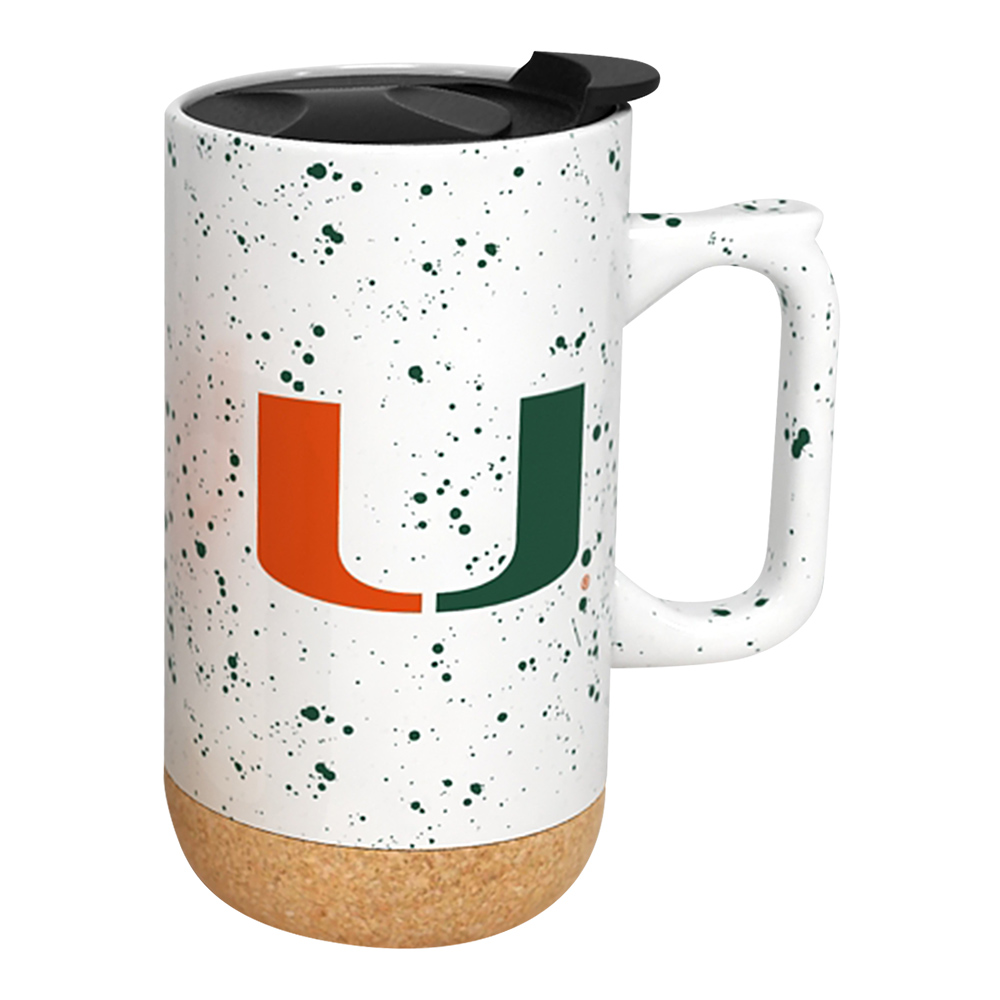 Miami Hurricanes 15 Oz Sculpted Coffee Mug | Team Logo Ceramic Mug With Raised Graphics