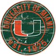 thumbnail image 1 of Miami Hurricanes 23.5" Distressed Round Sign, 1 of 2