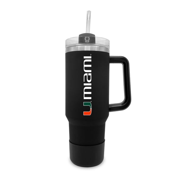 Miami Hurricanes 40oz. Stainless Tumbler with Handle & Removable Straw