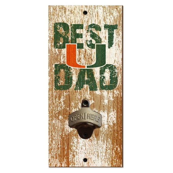 Miami Hurricanes 5'' x 12'' Best Dad Bottle Opener