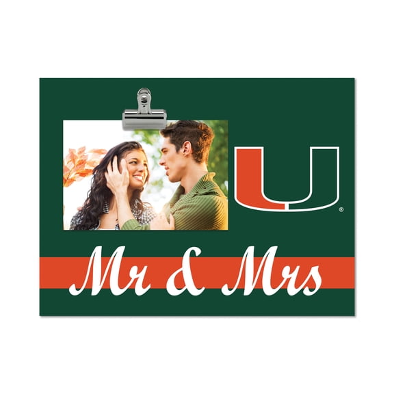 Miami Hurricanes 8" x 10.5" Briteline Mr & Mrs Clip Frame
