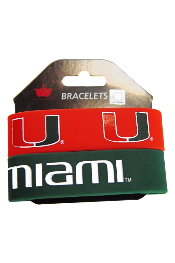 Miami Hurricanes Bracelets - 2 Pack Wide