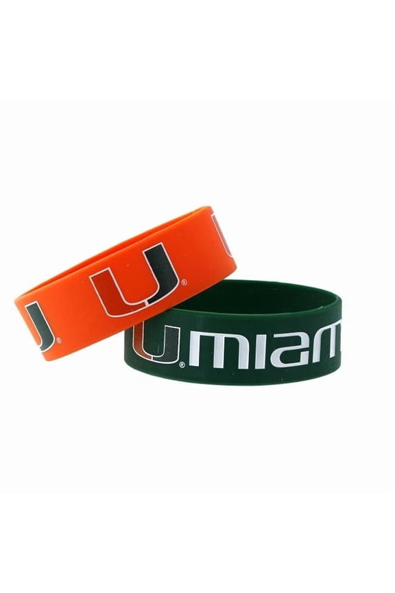 Miami Hurricanes Bracelets - 2 Pack Wide