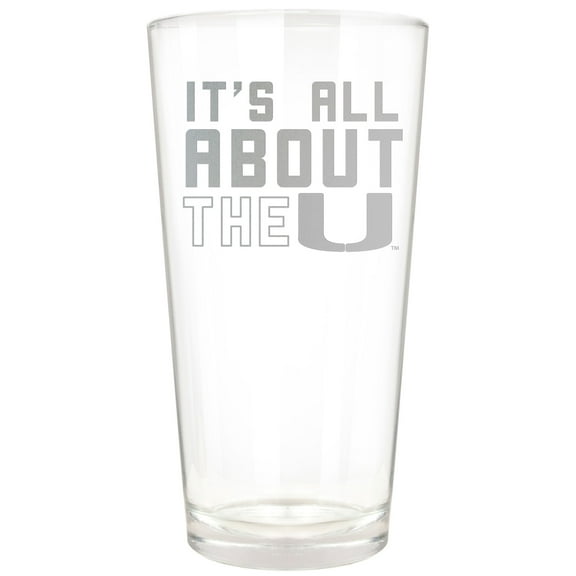 Miami Hurricanes Etched 16oz. Rally Cry Pint Glass