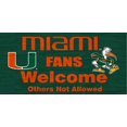 thumbnail image 1 of Miami Hurricanes Fans Welcome Wood Sign Man Cave Fan Wall, 1 of 7