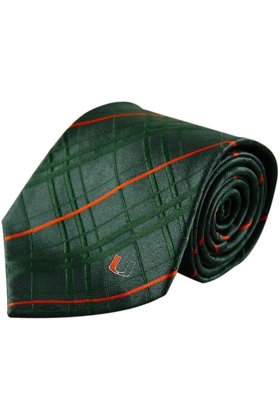 Miami Hurricanes Green Oxford Woven Tie