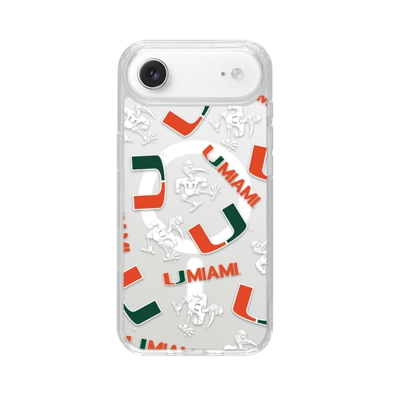 Miami Hurricanes HD Mag-Safe Phone Case Compatible with Apple iPhone 17 Air (Scattered) by Affinity Bands