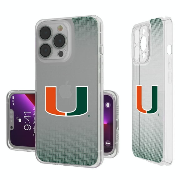Miami Hurricanes Linen Logo iPhone Clear Case