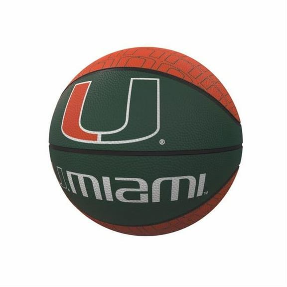 Miami Hurricanes Repeating Logo Mini-Size Rubber Basketball