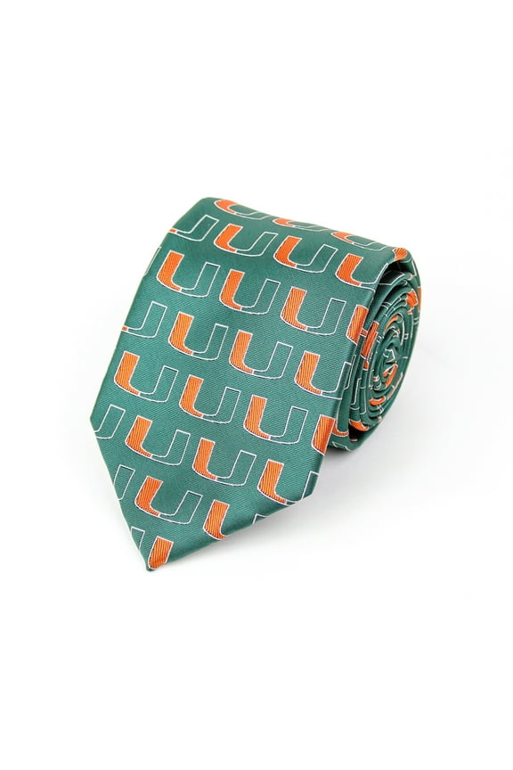 Miami Hurricanes Repeating Necktie - Donegal Bay - Unisex - One Size