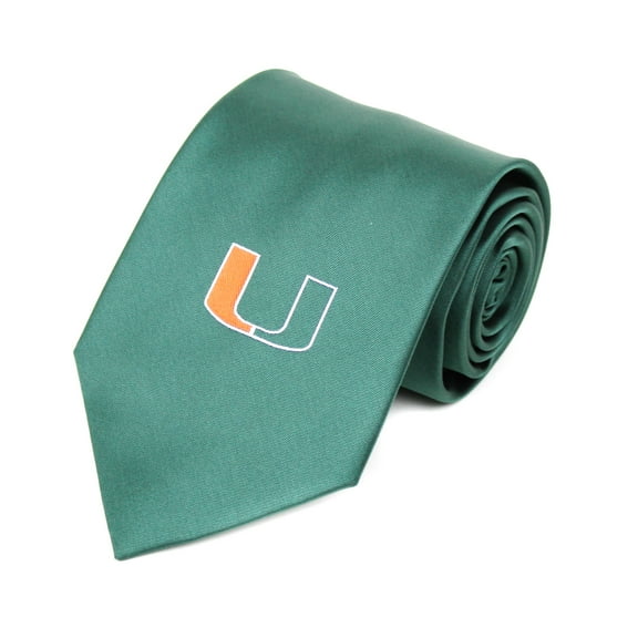 Miami Hurricanes Solid Green Necktie - Donegal Bay - Unisex - One Size