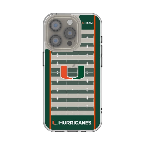 Miami Hurricanes iPhone Clear Football Field Design Case