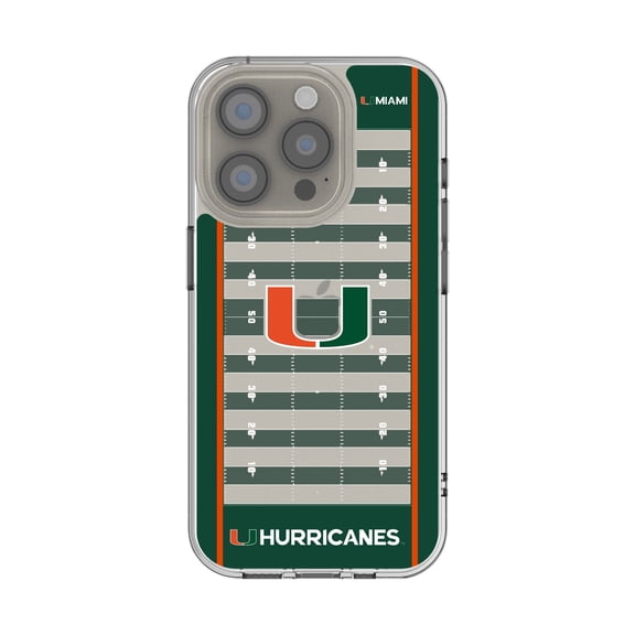 Miami Hurricanes iPhone Clear Football Field Design Case