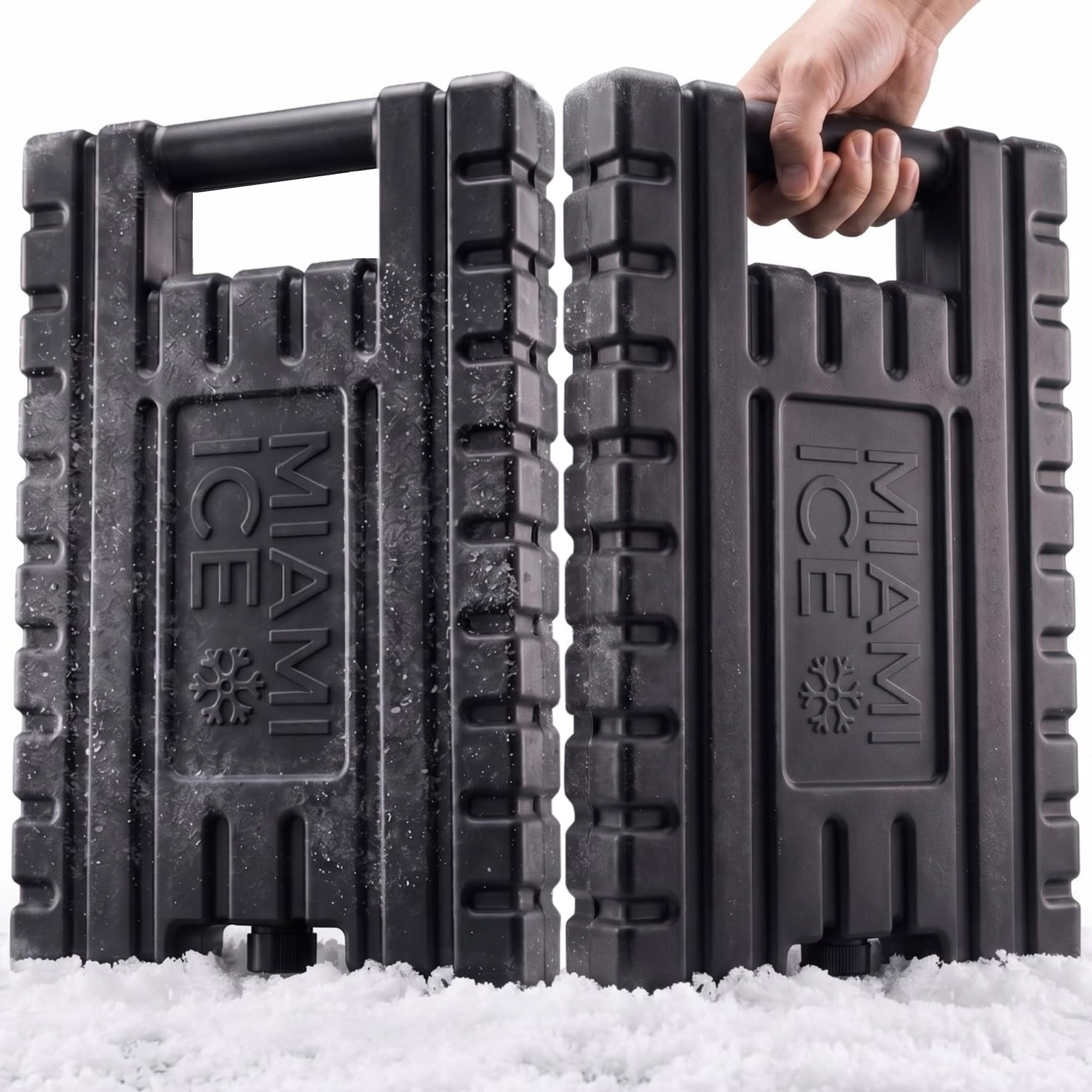 Miami Ice Reusable Xl Cooler Pack (12"x9") | Replaces 21 Lbs Of  Stays Cold Up To 96 Hours Built-in Handle Large Frozen Packs For (3-pack)