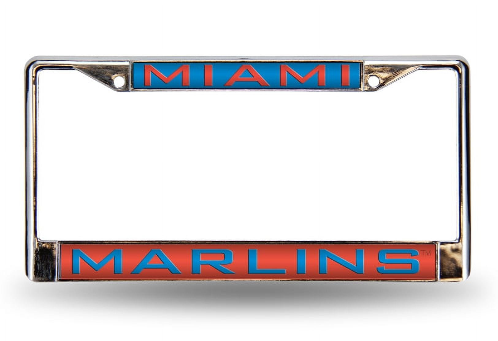 Miami Baseball Marlin's Laser Chrome Metal License Plate Frame