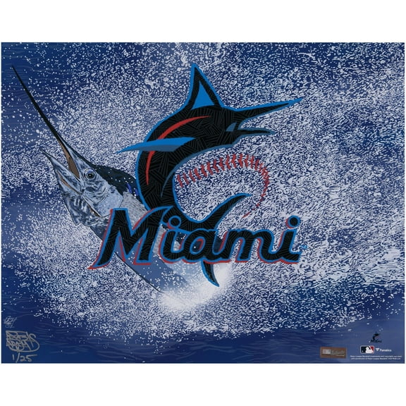 Miami Marlins 16" x 20" Photo Print - Designed and Signed by Artist Maz Adams - Limited Edition 25 - Fanatics Authentic Certified
