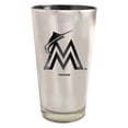 thumbnail image 1 of Miami Marlins 16oz. Electroplated Pint Glass, 1 of 1
