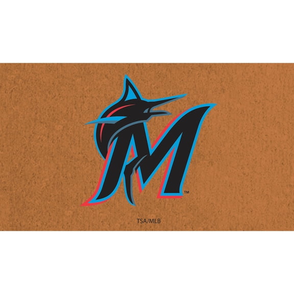 Miami Marlins 28" x 16" Primary Logo Coir Mat