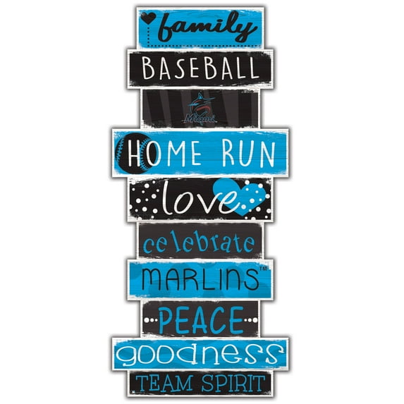 Miami Marlins 5'' x 24'' Celebrations Stack Sign
