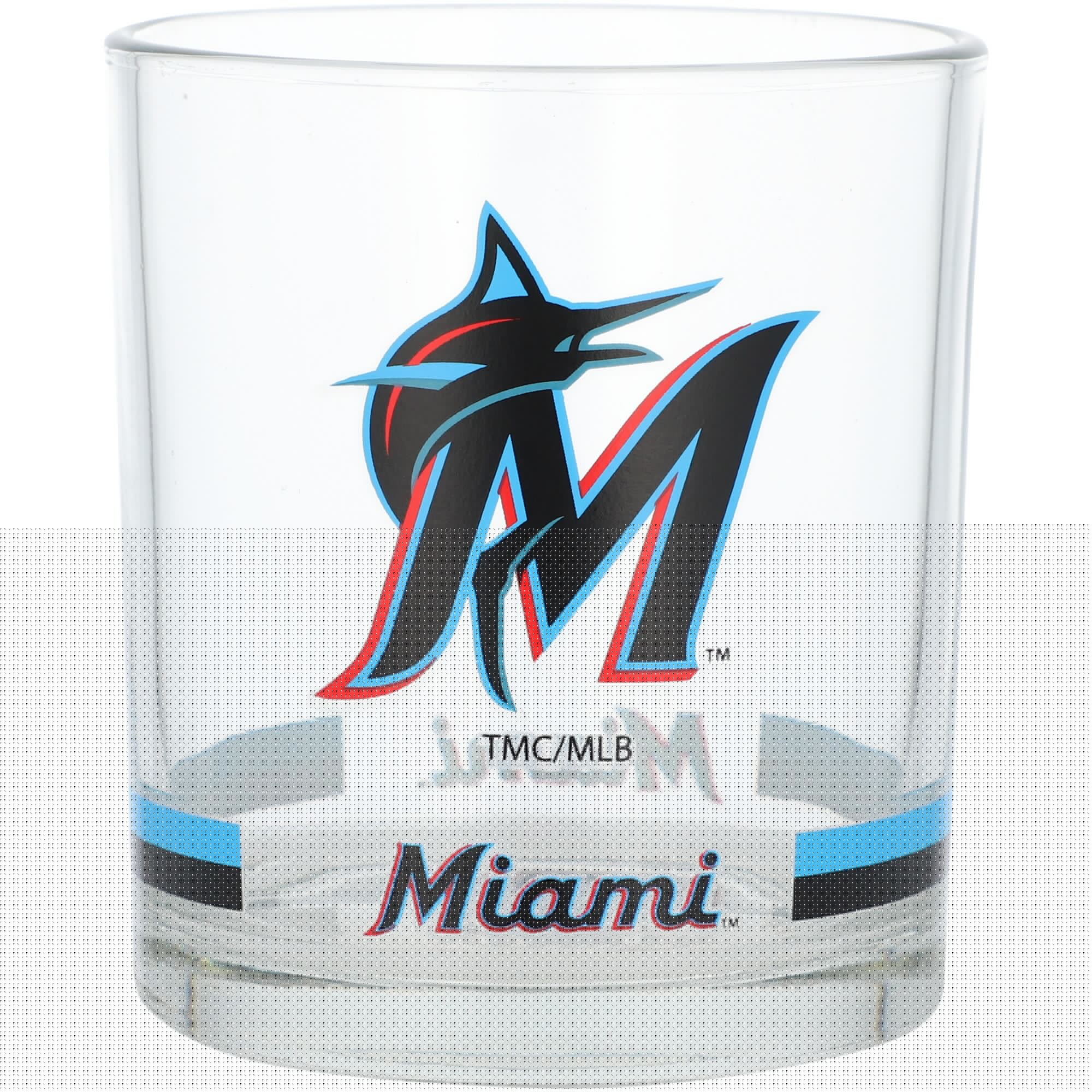 thumbnail image 1 of Miami Marlins Banded Rocks Glass, 1 of 2