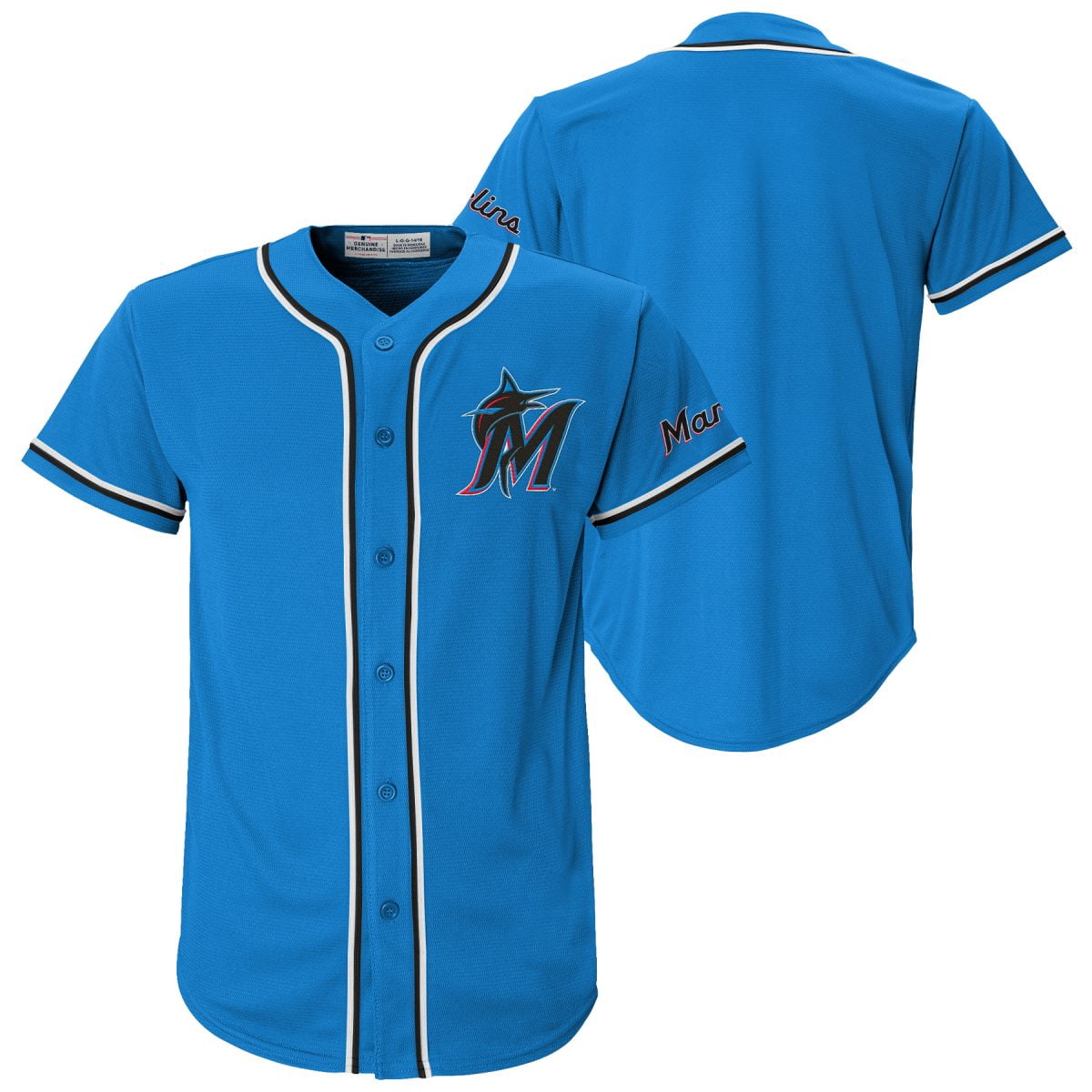 MLB Miami Marlins Youth Primary Color Synthetic Jersey